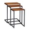 Contemporary Home Living Set of 3 Chestnut Brown and Black Nesting Tables with Mango Wood Top 23.5"
